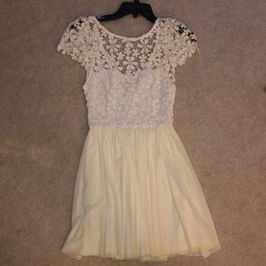 White lace top dress